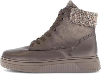 Gabor 76.795.65 Veterlaarsjes - Dames - Veterlaarzen - Beige - 37 EU - Leer - Schoenen