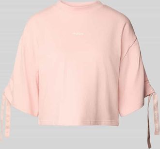 HUGO BOSS Boxy Fit Pyjama-Oberteil mit Baumwoll-Anteil in Rosa, Gr&ouml;&szlig;e XL