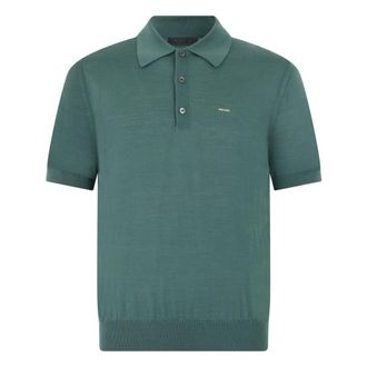 Prada Breathable Cotton Polo - male - Prada - Polo Shirts - Green - XL - Tops