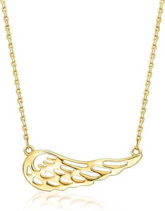 Canaria Canaria 10kt Yellow Gold Openwork Angel Wing Necklace