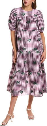 Red Valentino Red Valentino Printed Tiered Midi Dress