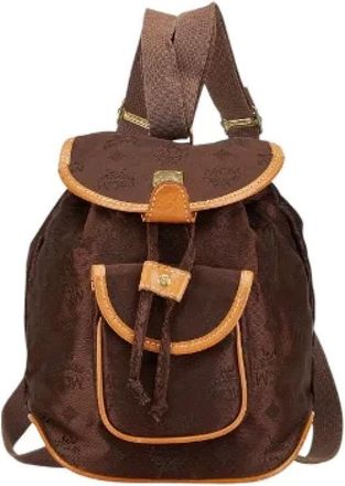 MCM Pre-owned Backpacks, female, Brown, Size: ONE SIZE Pre-owned Canvas backpacks