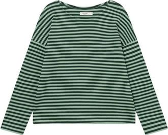 Dedicated Top Humledal Stripes Longsleeve f&uuml;r Damen | gr&uuml;n