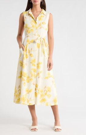 Vince Camuto Floral Print Shirtdress in New Ivory at Nordstrom, Size Xx-Small