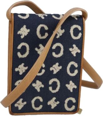 Celine Pre-owned Macadam Canvas Schoudertas - Dames - Vintage Schoudertas - Blauw - ONE Size - Vintage