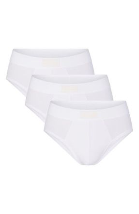 SKIMS 3-Pack Cotton & Modal Blend Briefs in Chalk at Nordstrom, Size X-Large