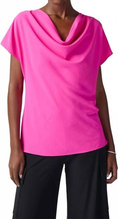 Joseph Ribkoff Cowl Neck Top In Ultra Pink