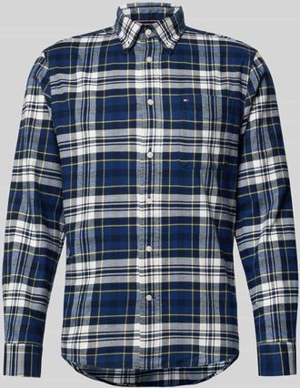 Tommy Hilfiger Regular Fit Flanellhemd aus reiner Baumwolle in Marine, Größe XXXL