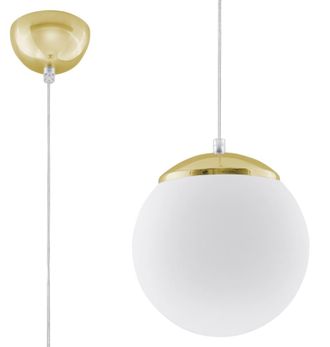 Sollux Lighting L&aacute;mpara de techo blanco, dorado acero, vidrio alt. 110 cm