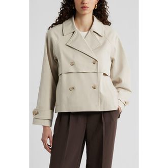 Nordstrom Stretch Cotton Trench Coat in Beige Oatmeal at Nordstrom, Size Xx-Large