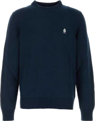 Prada Navy Blue Logo Sweaters