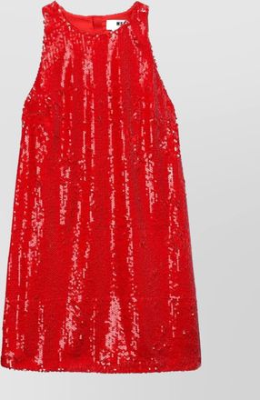 Msgm sequined sleeveless halterneck mini dress