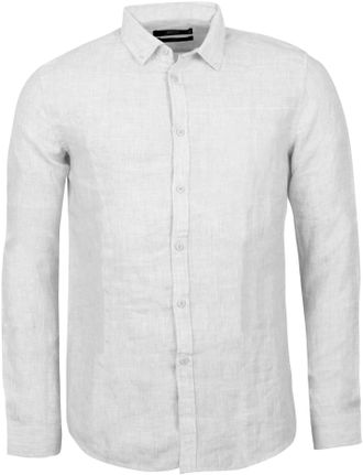 Indicode Langarmhemd INDICODE INBrayden, Herren, Gr. XXL, N-Gr, weiss (optical wei&szlig;), Web, Obermaterial: 55% Leinen, 45% Baumwolle, unifarben, regular fit norm