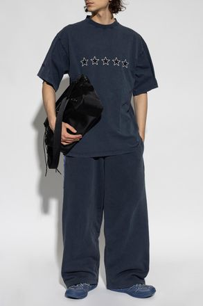 Balenciaga T-shirt With Print, Mens, Navy Blue