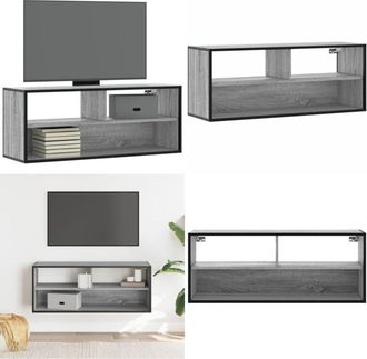 vidaXL Mobile TV Grigio Sonoma 100x31x39,5cm Legno Multistrato Metallo - Mobile TV - TV in legno