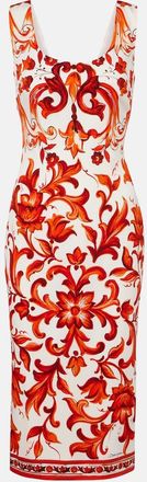 Dolce & Gabbana Vestido midi Majolica en mezcla de seda