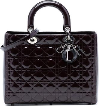 Dior Pre-owned Dior Large Patent Cannage Lady Dior 05-MA-1100