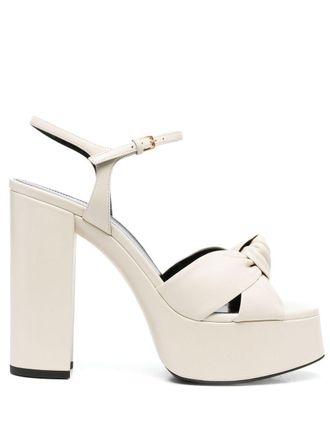 Saint Laurent 125mm Bianca platform sandals - Neutrals