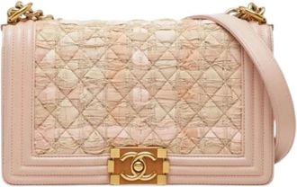 Chanel Pre-owned Vintage Tweed Schoudertas - Dames - Vintage Schoudertas - Roze - ONE Size - Tweed - Vintage