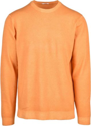 Malo Yellow Virgin Wool Crewneck Sweater