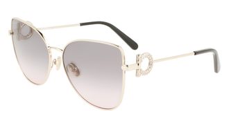 Ferragamo Grey Rose Gradient Cat Eye Ladies Sunglasses SF296SR 772 60