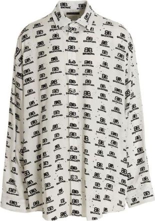 Balenciaga BB Icon Poplin Shirt White Black 733755TNL889040