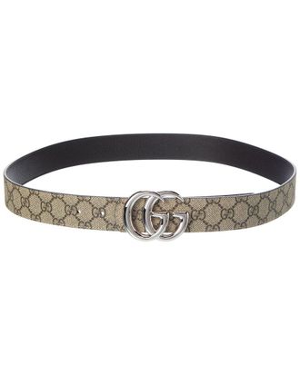 Gucci Gg Marmont Reversible Gg Supreme Canvas & Leather Belt