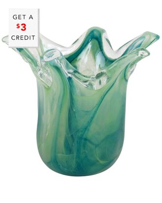 Vietri Vietri Onda Glass Green Petite Vase With $4 Credit