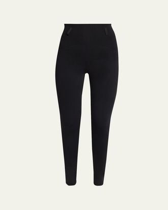 Alaia High-Rise Rib Yoke Leggings
