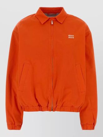 Miu Miu cotton bomber jacket elasticated hem pockets