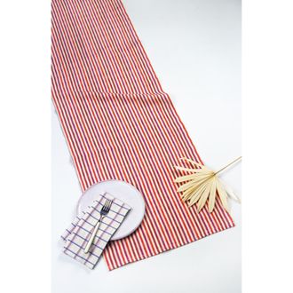 Archive New York Handwoven Holly Cotton Table Runner in Red Stripes at Nordstrom, Size X-Large