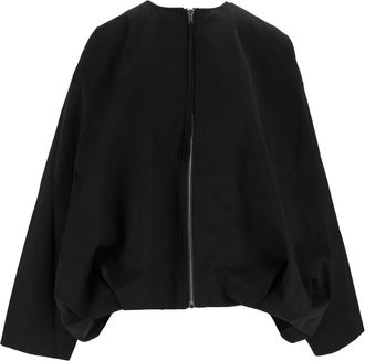 Eleh Black Voluminous Back Zipper Sweatshirt