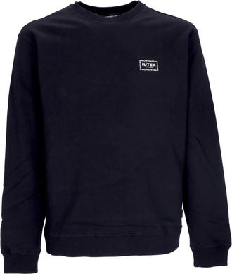 Iuter Zwarte Lichtgewicht Crewneck Sweatshirt met Ketting - Heren - Sweatshirts - Zwart - XL - Katoen - Hoodies & sweatvesten