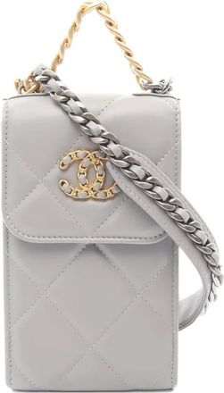 Chanel 2021-2022 Chanel 19 schoudertas met telefoonhoes - Grijs