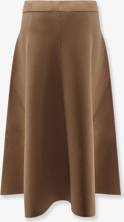 Max Mara Womens Viscose Blend Skirt Brown Polyamide