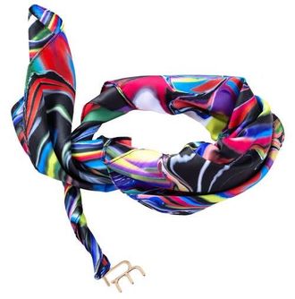 Dai Moda TY Print Versa Scarf with logo hardware in Multi at Nordstrom, Size Medium