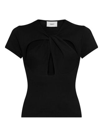 Tシャツ・カットソー COPERNI Woman T-Shirt Black COPJS03504 BLK Logo Boxy T-Shirt – Coperni