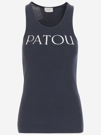 Patou Navy Blue Logo-print Tank Top