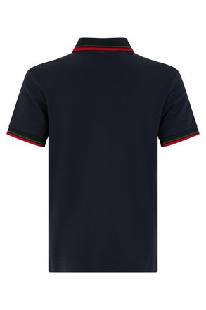 Gucci Mens Short-Sleeved Polo Blue Cotton Shirts T-shirts And Polos