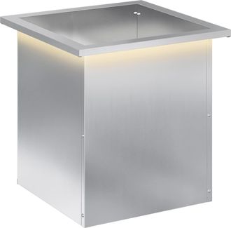 vidaXL Jardinera Para Jard&iacute;n Con Luces Led Plateado 40 X 40 X 40 Cm Vidaxl