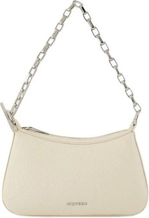 Alexander McQueen Cr&egrave;me Leren T-Bar Mini Handtas - Dames - Schoudertassen - Beige - ONE Size - Leer - Tassen