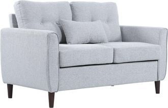 HOMCOM Sof&aacute; de 2 plazas sill&oacute;n biplaza para sal&oacute;n con reposabrazos cojines y asiento acolchado funda de almohada lavable 140x78x83 cm