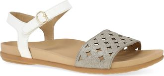 Dansko Womens Jodie Flat Sandals In Platinum Metal
