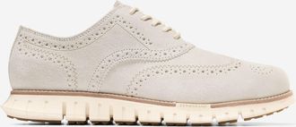 Cole Haan Mens ZER&Oslash;GRAND Remastered Wingtip Oxford Shoes - Beige Size 10.5