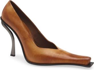 Jeffrey Campbell Centaui Pointed Toe Pump in Tan Ruboff Pewter at Nordstrom, Size 5.5