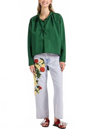 La DoubleJ Embroidered Barrel Jean In Bloomy