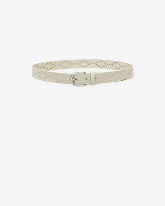 Isabel Marant Ceinture Liliana En Cuir - Femme - &Eacute;cru-argent&eacute; - Taille 75 - Isabel Marant