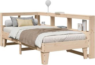 vidaXL Cama Con Estanter&iacute;a Sin Colch&oacute;n Madera Maciza De Pino 90x190 Cm Vidaxl