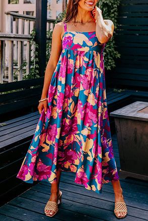 Azura Exchange Bloemenprint Maxi Jurk Vloeiende Silhouet