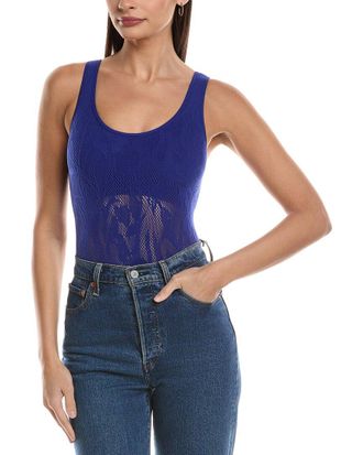 Free People Cutout Plunge Textured Bodysuit